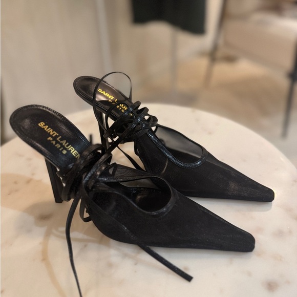 Saint Laurent Oxalis 110 Slingback Tulle Heels Size 37 – Brand New in Box - Picture 5 of 12